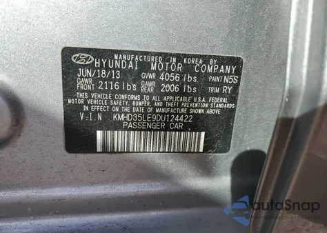 2013 Hyundai Elantra Gt z USA, uszkodzony, nr VIN KMHD35LE9DU124422